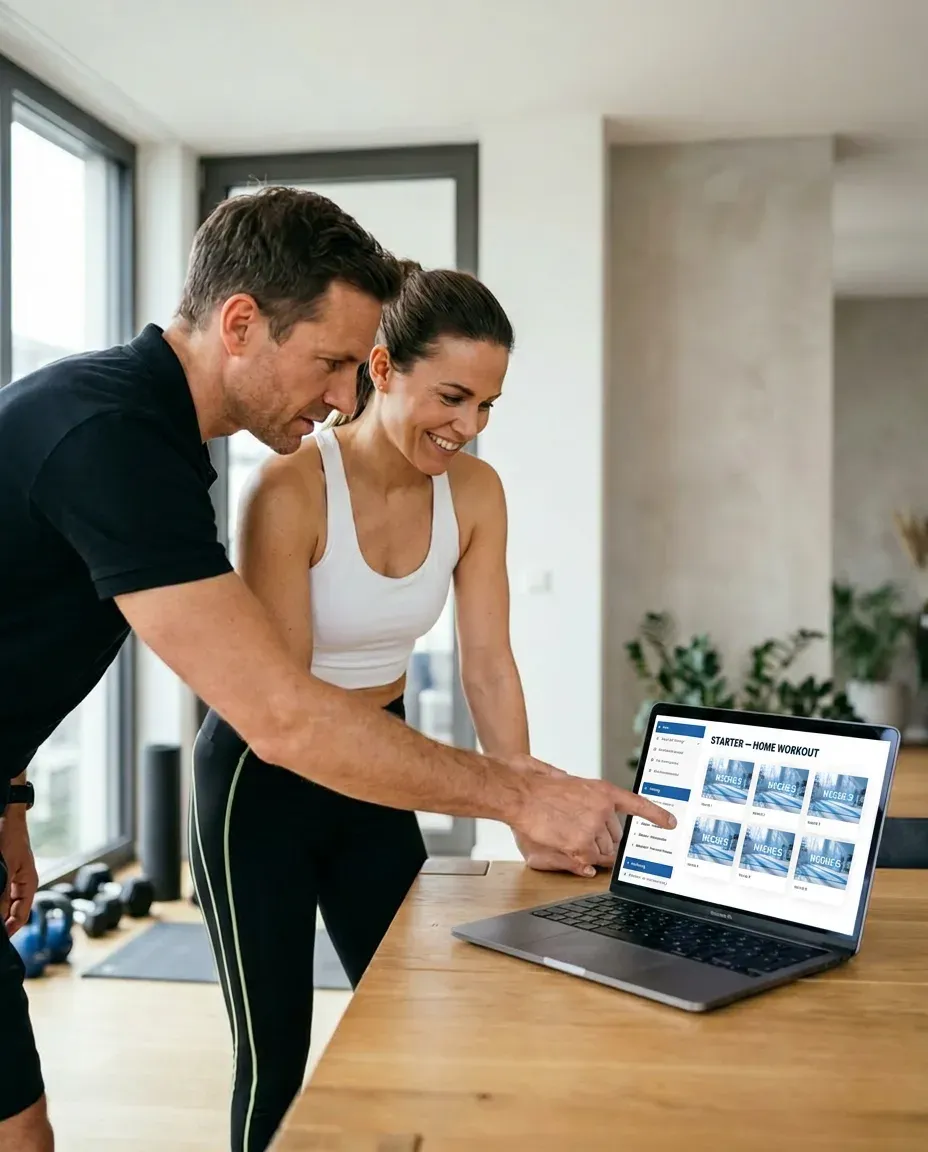 Online-Coaching zuhause: fokussiertes Training mit professioneller Anleitung